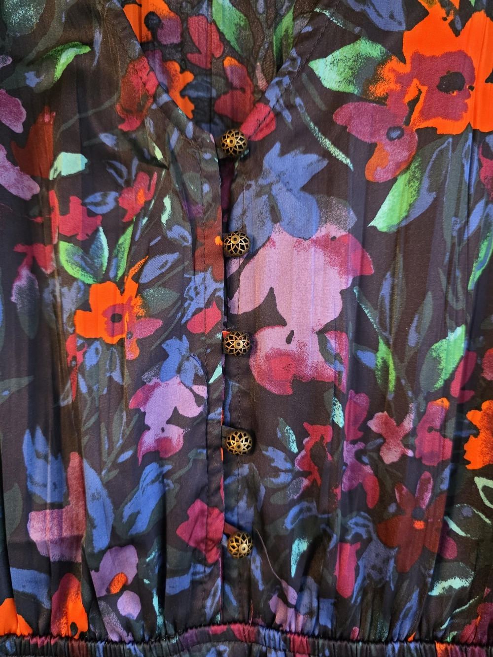 The Pioneer Woman Tiered Ruffle Mini Dress Floral Blue Orange Size Large - Picture 9 of 11